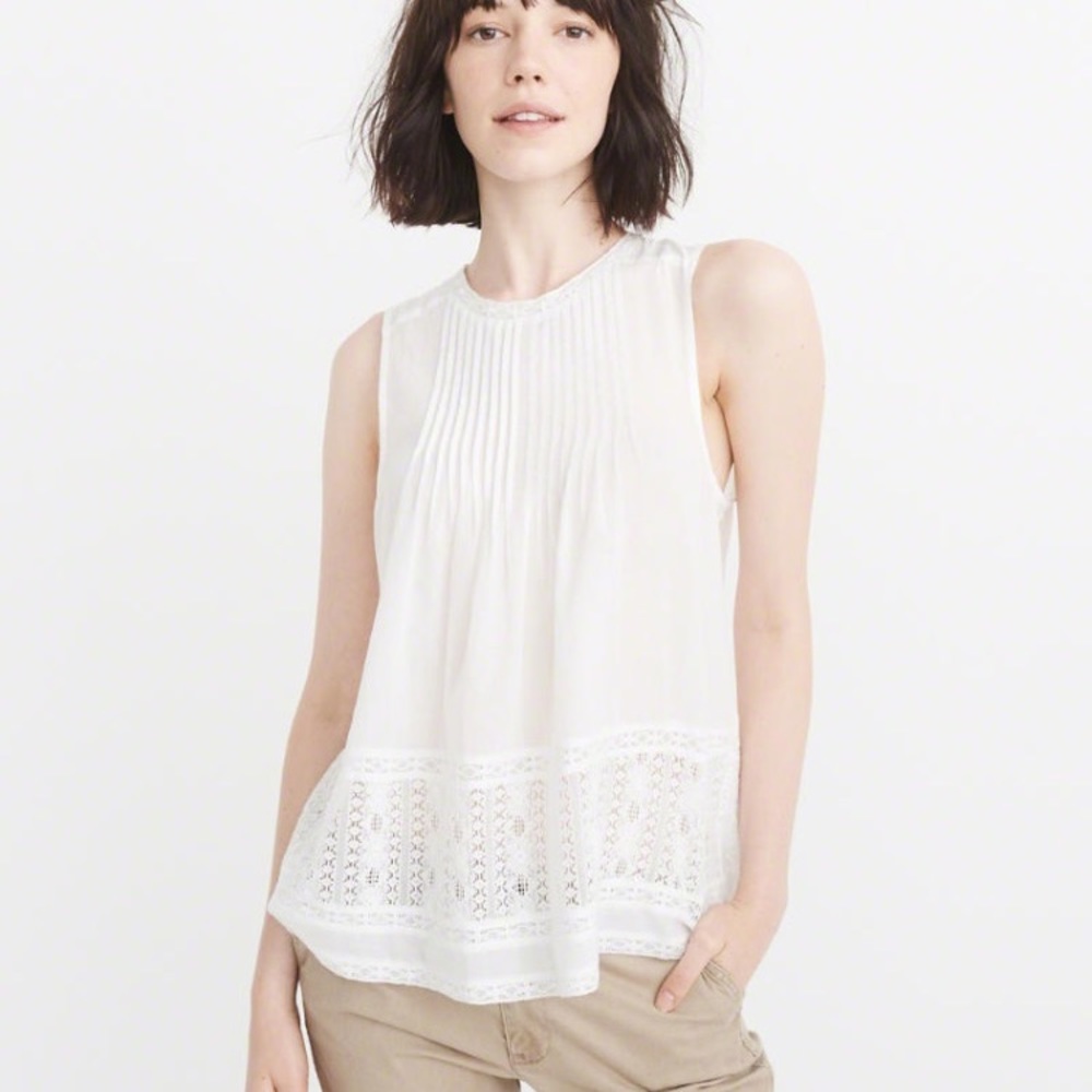 Pintuck Top - Abercrombie (white)
